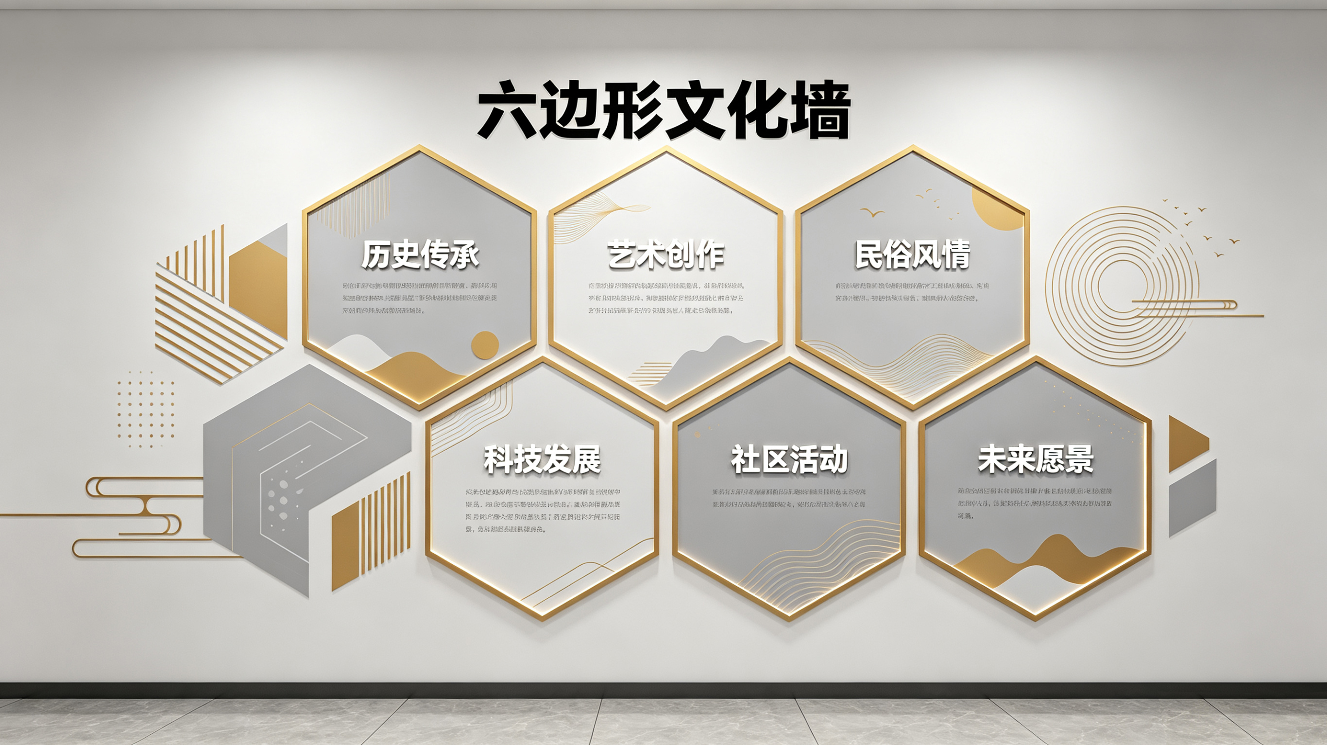 会同企业文化墙 | 六边形信息美学